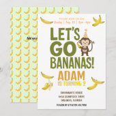 Invitation banane fête d'anniversaire EDITABLE bananes invita (Devant / Derrière)