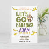 Invitation banane fête d'anniversaire EDITABLE bananes invita (Debout devant)