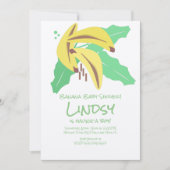 Invitation Banane rétro Baby shower violet Kraft (Devant)