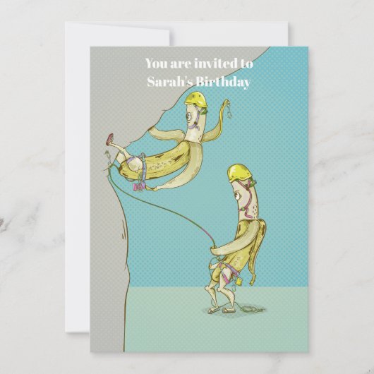 Invitation Bananes rock escalade drôle fruits (Devant)