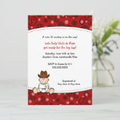 Invitation Bandana de rouge d'invitation de baby shower de (Debout devant)