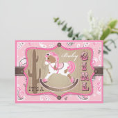 Invitation Bandanna Imprimer & Baby shower Cheval Rocheux Cow (Debout devant)