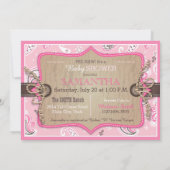 Invitation Bandanna Imprimer & Baby shower Cheval Rocheux Cow (Dos)