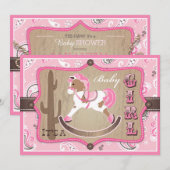Invitation Bandanna Imprimer & Baby shower Cheval Rocheux Cow (Devant / Derrière)