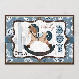 Invitation Bandanna Imprimer et Baby shower Chevaux-Roquettes