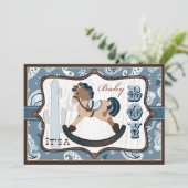 Invitation Bandanna Imprimer et Baby shower de cowboy Cheval  (Debout devant)