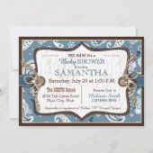 Invitation Bandanna Imprimer et Baby shower de cowboy Cheval  (Dos)