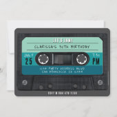 Invitation Bande Bleue Retro Fête d'anniversaire (Devant)