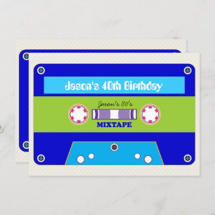 Invitation Bande-cassette de fête d'anniversaire des années 8