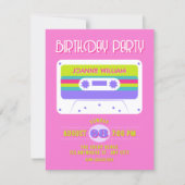 Invitation Bande cassette rétro colorée (Devant)