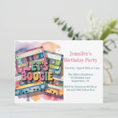Invitation Bande Cassette Rétro Faisons la Boogie Fête d'Anni (Debout devant)