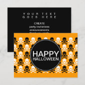 Invitation bande centre halloween heureux (Devant / Derrière)