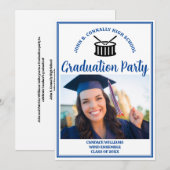 Invitation Bande de Bleu High School Photo Graduation Party (Devant / Derrière)