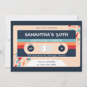 Invitation Bande de cassette colorée rétro fête d'anniversair (Devant)