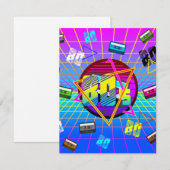 INVITATION BANDE DE CASSETTE DE LA VIEILLE ÉCOLE DES ANNÉES 8 (Devant / Derrière)