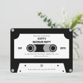 Invitation Bande de cassette rétro Noir et Blanc Bachelor Par (Debout devant)