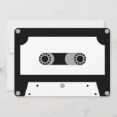 Invitation Bande de cassette rétro Noir et Blanc Bachelor Par (Dos)