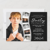 Invitation Bande de film unique noir et blanc 6 Diplôme photo (Devant)