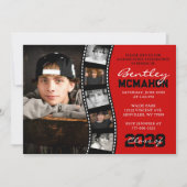 Invitation Bande de film unique rouge et noir 6 Diplôme photo (Devant)