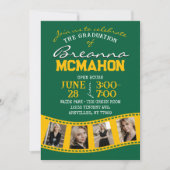 Invitation Bande de film verte et or 5 Diplôme photo (Devant)