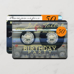 Invitation Bande de la cassette T2 Retro 50e anniversaire Fêt