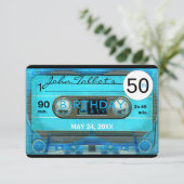 Invitation Bande de la cassette T4 rétro 50e anniversaire Fêt (Debout devant)
