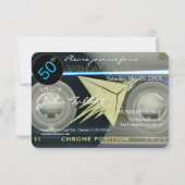 Invitation Bande de la cassette T5 Retro 50e anniversaire fêt (Dos)