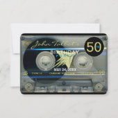 Invitation Bande de la cassette T5 Retro 50e anniversaire fêt (Devant)