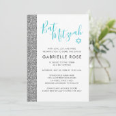 Invitation Bande de Parties scintillant bat mitzvah moderne e (Debout devant)