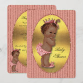 Invitation Bande de Parties scintillant d'huile d'or de Princ (Devant / Derrière)