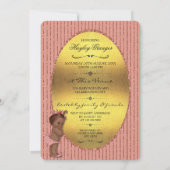 Invitation Bande de Parties scintillant d'huile d'or de Princ (Dos)