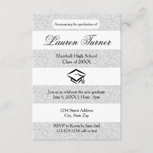 Invitation Bande de Parties scintillant en argent Faux - Fair