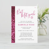 Invitation Bande de Parties scintillant minimale rose moderne (Debout devant)