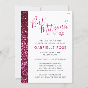 Invitation Bande de Parties scintillant minimale rose moderne
