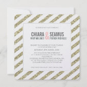 Invitation Bande de parties scintillant MODERNE or doux (Devant)