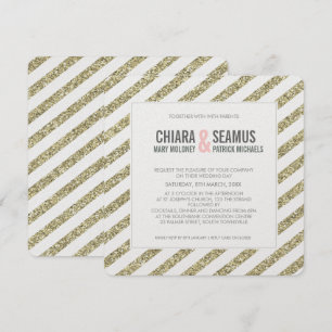 Invitation Bande de parties scintillant MODERNE or doux
