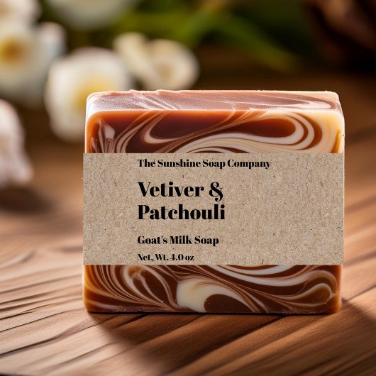 Invitation Bande de savon de style papier Kraft moderne 2" x 