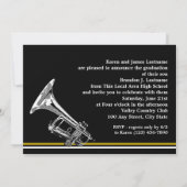 Invitation Bande de Varsity Trumpet Graduation Photo Gold (Dos)