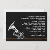 Invitation Bande de Varsity Trumpet Graduation Photo Orange (Dos)