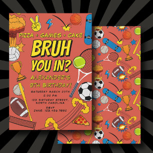 Invitation Bande dessinée Bruh Sports Ballons d'athlétisme An