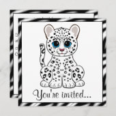 Invitation Bande dessinée de CUB de léopard de neige (Devant / Derrière)