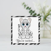 Invitation Bande dessinée de CUB de léopard de neige (Debout devant)