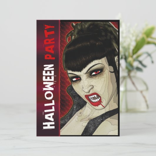 Invitation Bande dessinée de la fête des vampires (Debout devant)