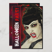 Invitation Bande dessinée de la fête des vampires (Devant / Derrière)