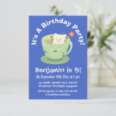 Invitation Bande dessinée de la tasse de thé mignonne humour  (Debout devant)