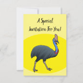 Invitation Bande dessinée d'oiseau joyeux (Dos)