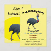 Invitation Bande dessinée d'oiseau joyeux (Devant / Derrière)