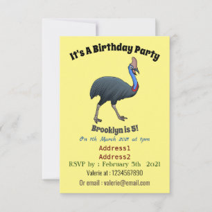 Invitation Bande dessinée d'oiseau joyeux