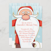 Invitation Bande dessinée mignonne Père Noël avec la longue (Devant / Derrière)