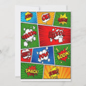 Invitation Bande dessinée noire et blanche Fête d'anniversair (Dos)